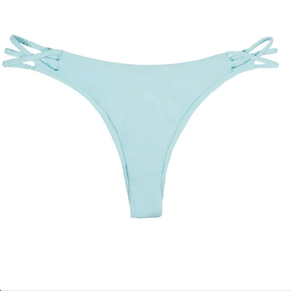 BNWOT Frankie's Bikinis Kaia Skimpy Bikini Bottoms Sky Blue